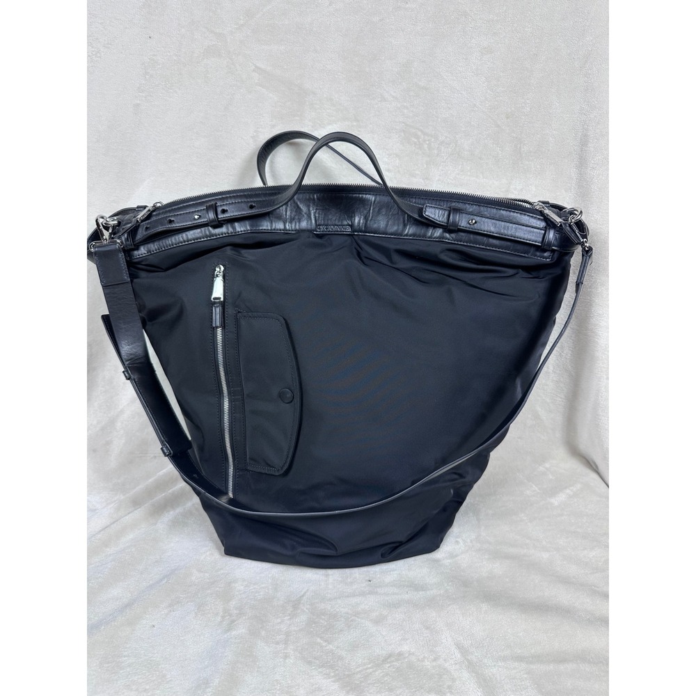 CK Calvin Klein Black Nylon Leather Trim Large Tote Shoulder Bag K60K600001